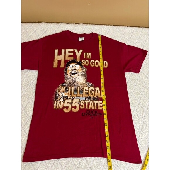 Duck Dynasty 2013 Si Robertson I’m Illegal In 55 States Red Shirt Men’s Size M - Picture 10 of 11